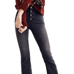 Madewell Cali Demi-Boot Cut Crop Jean in Black